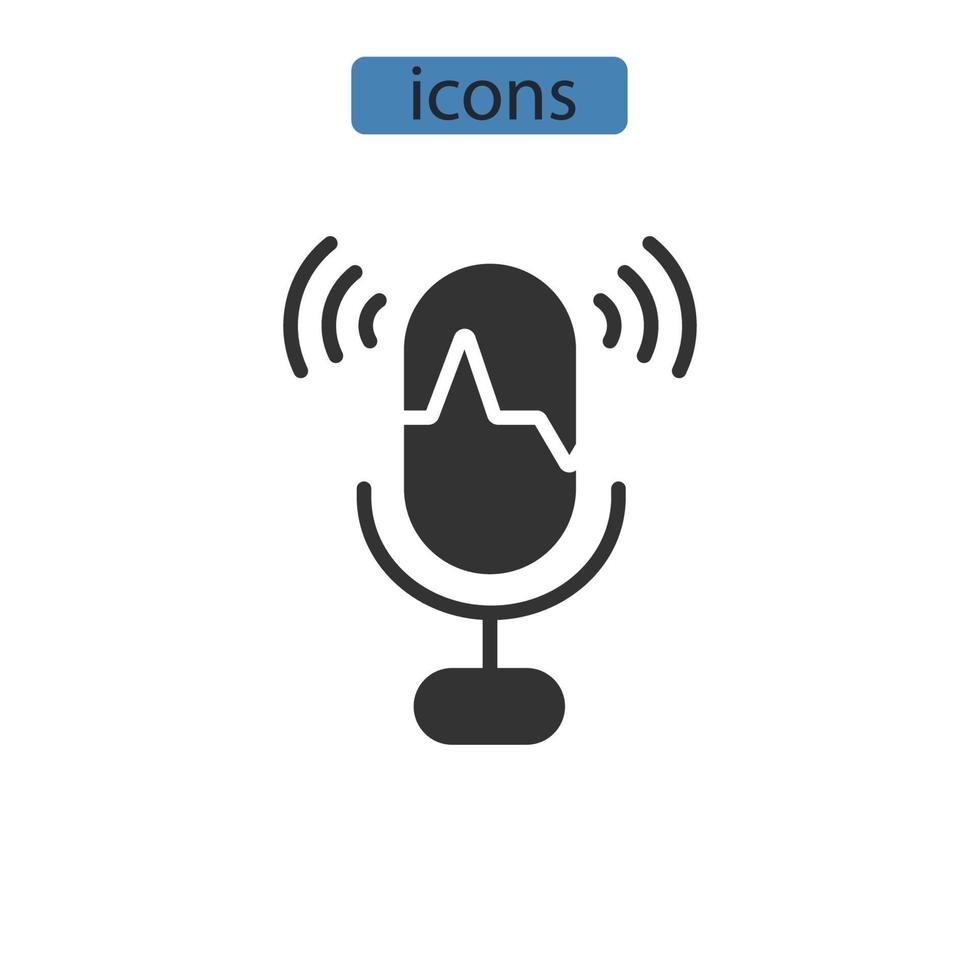 speech recognition icons  symbol vector elements for infographic web