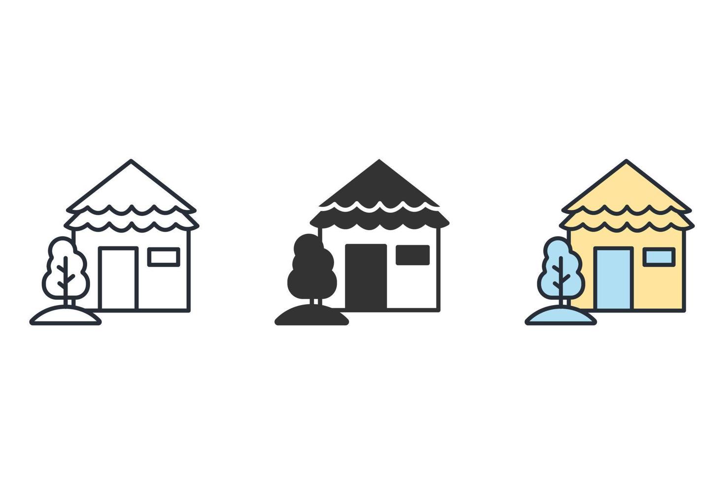 Bungalow icons  symbol vector elements for infographic web