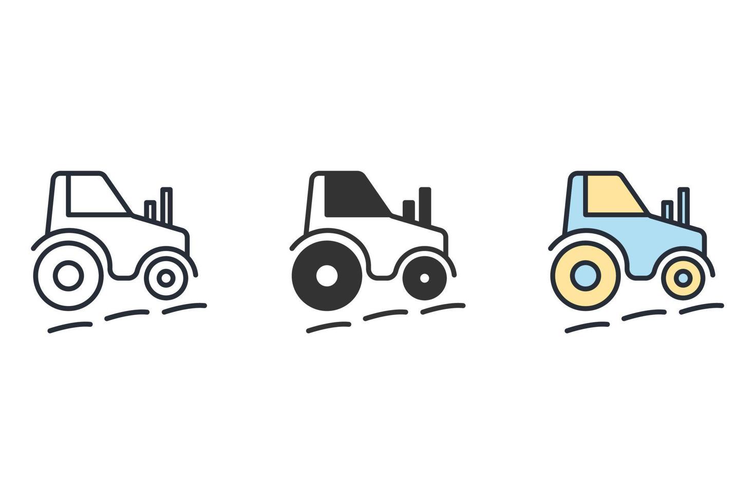 iconos de tractor símbolo elementos vectoriales para web infográfico vector