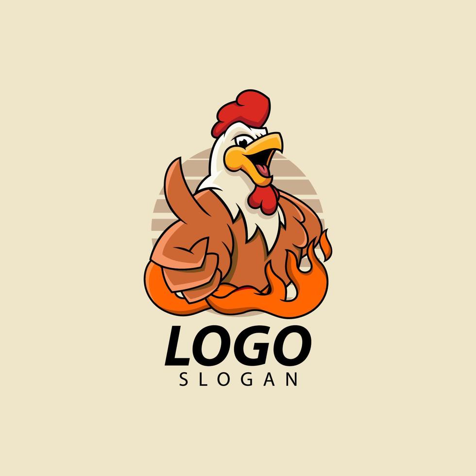 logotipo de mascota de pollo vector