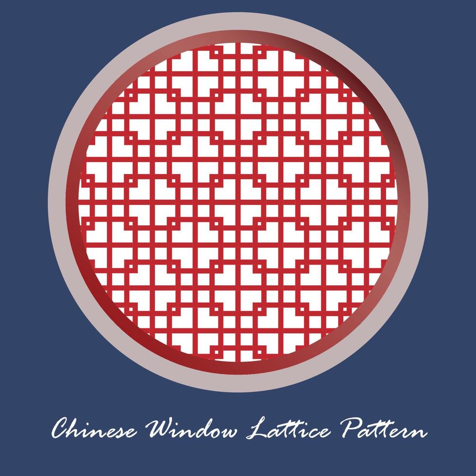 patrón de celosía de ventana tradicional china vector