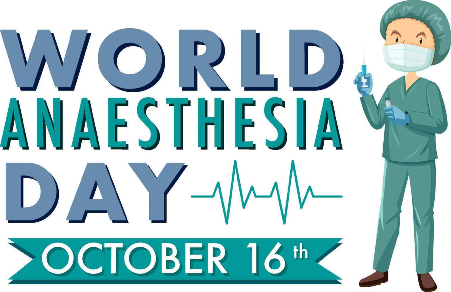 World Anaesthesia Day Banner Design vector