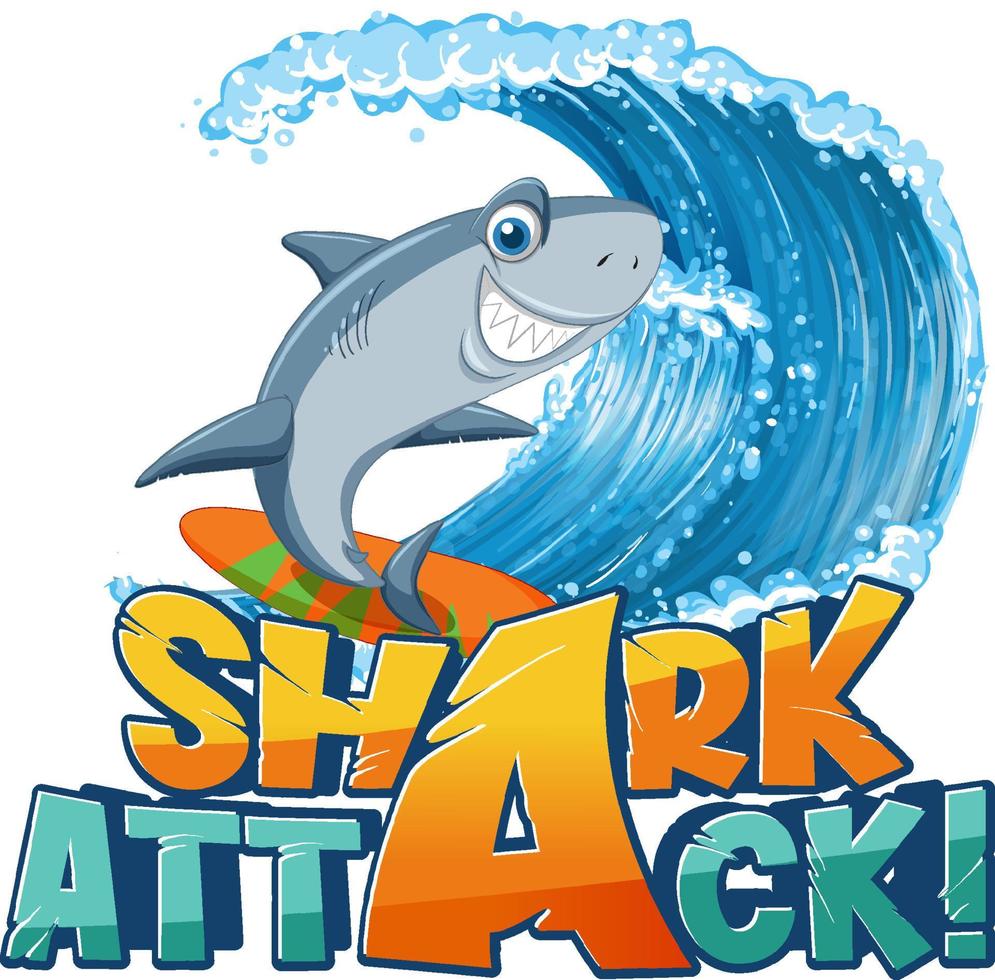 Font design for words shark attack vector