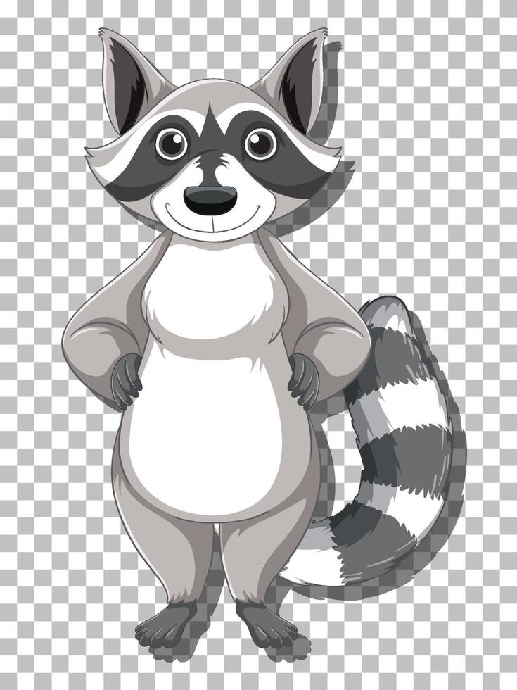 Raccoon standing cartoon character vector