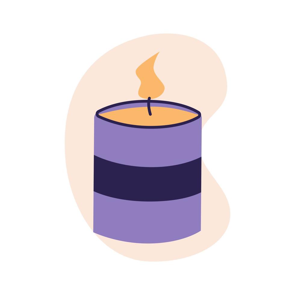 Decorative wax candles for relax and spa. Flat vector illustration in trendy colors, isolated on white background.