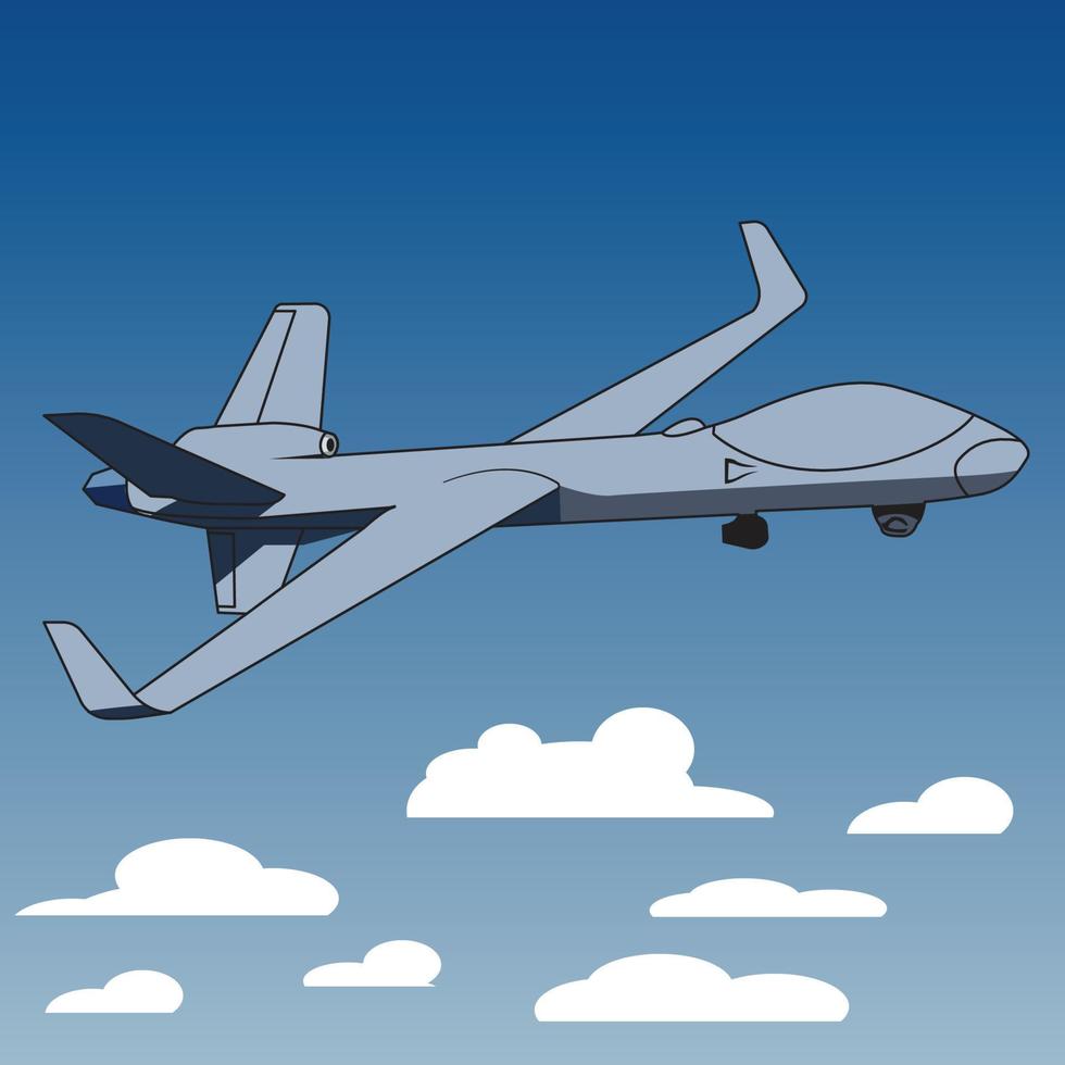 military drone in the sky illustration vector design