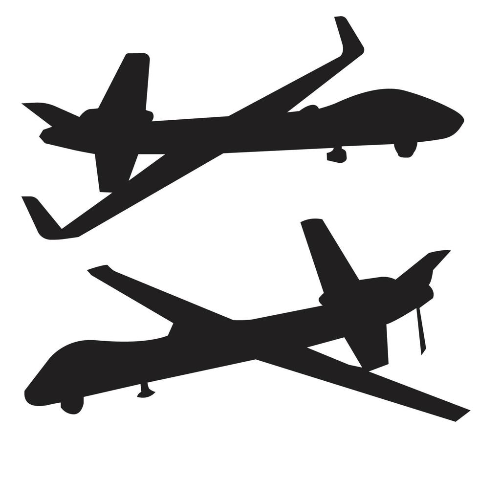 diseño de vector de conjunto de silueta de drones militares