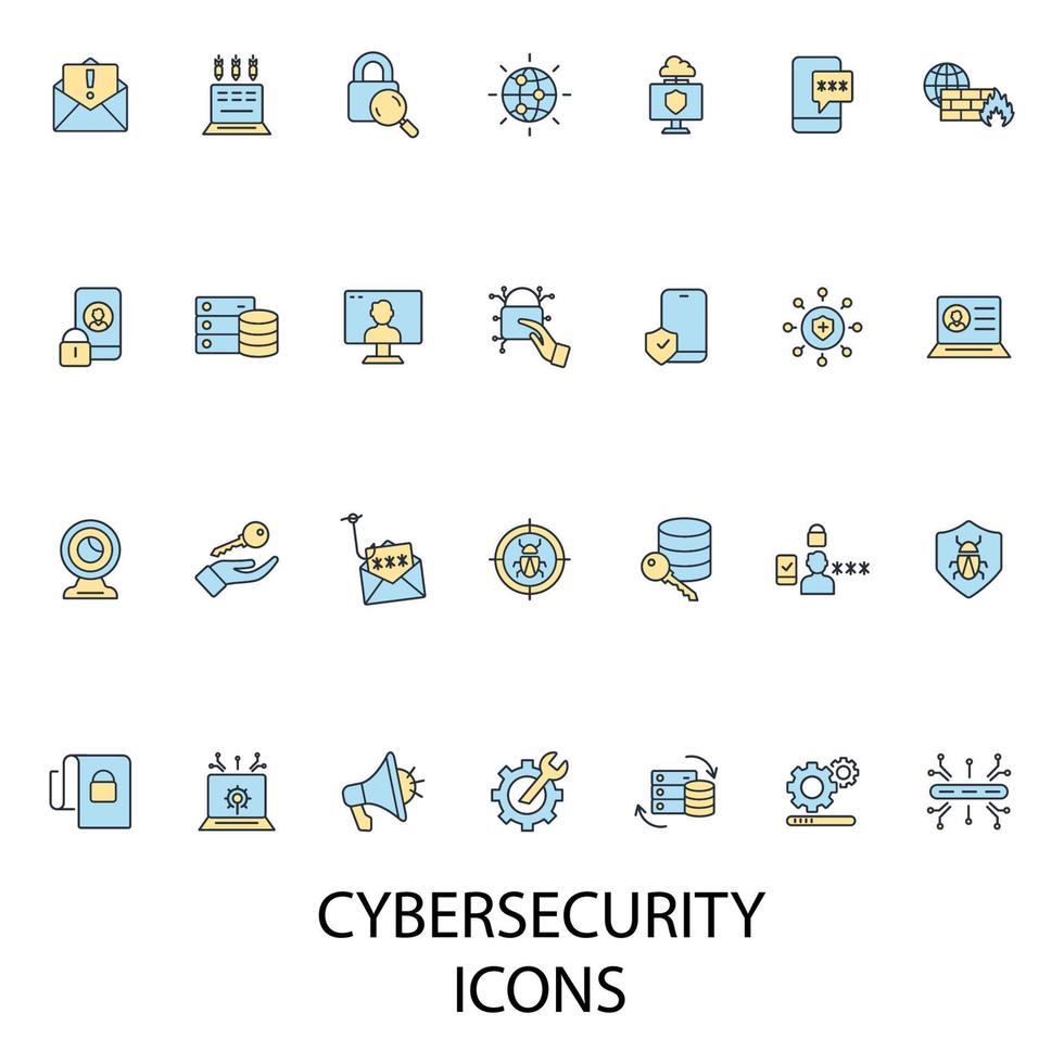 Cybersecurity icons set . Cybersecurity pack symbol vector elements for infographic web