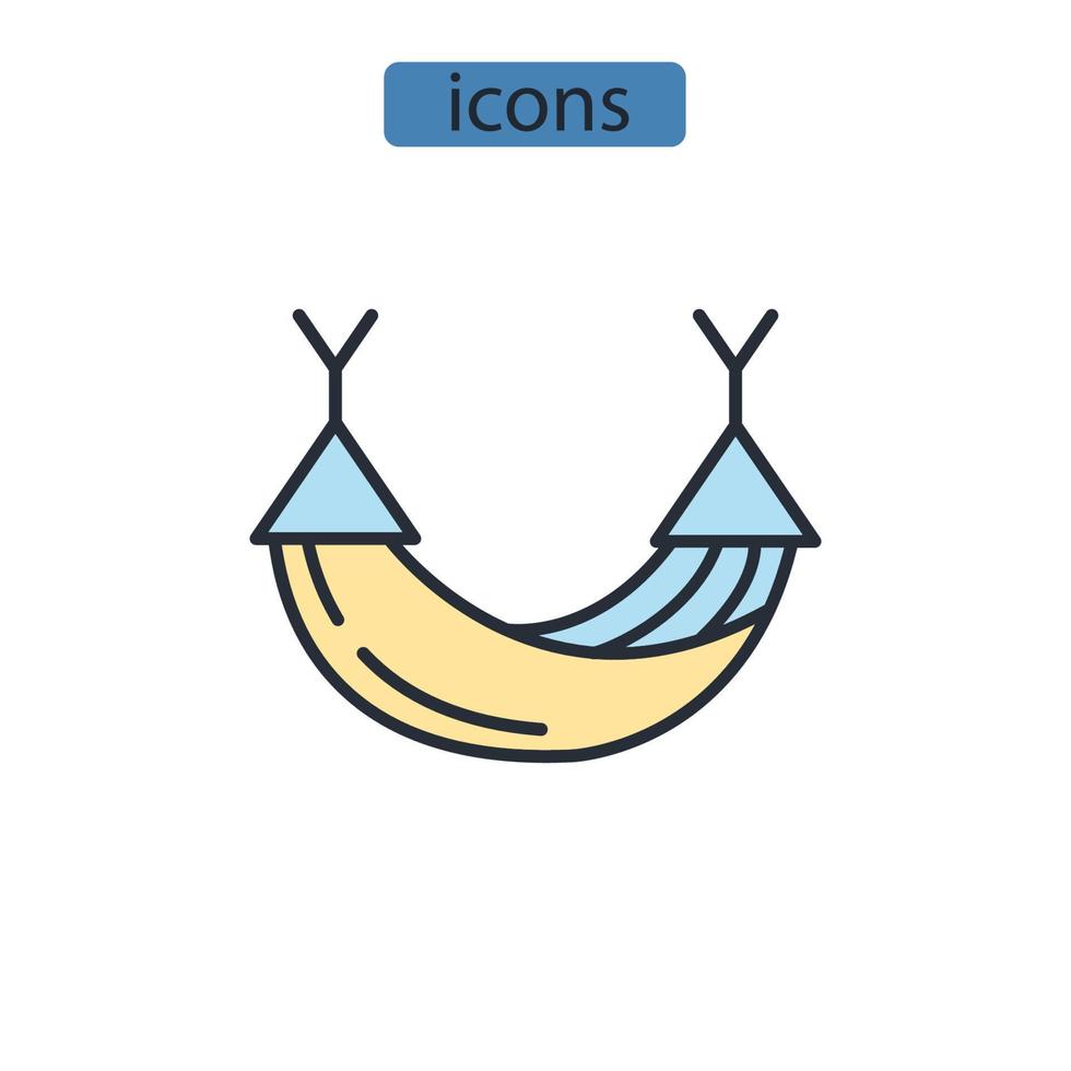 iconos de hamaca símbolo elementos vectoriales para web infográfico vector