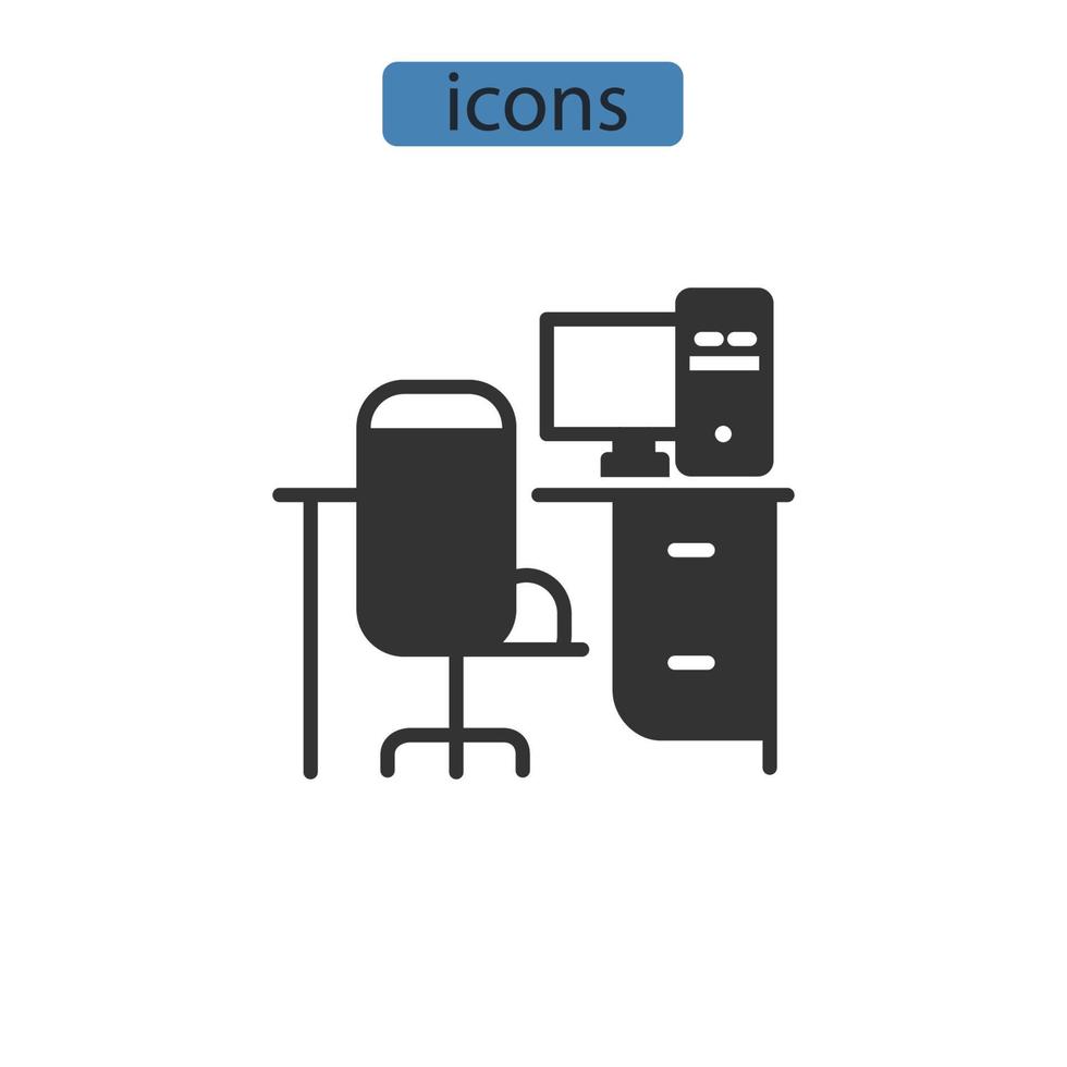 home office icons  symbol vector elements for infographic web