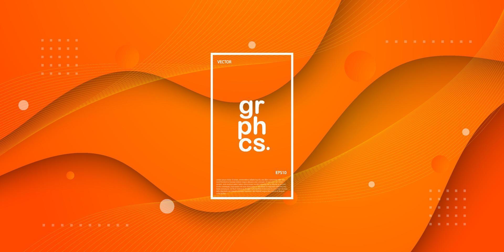 orange abstract background with lines wave liquid style backdrop orange colorful fresh creative backdrop eps10 vector