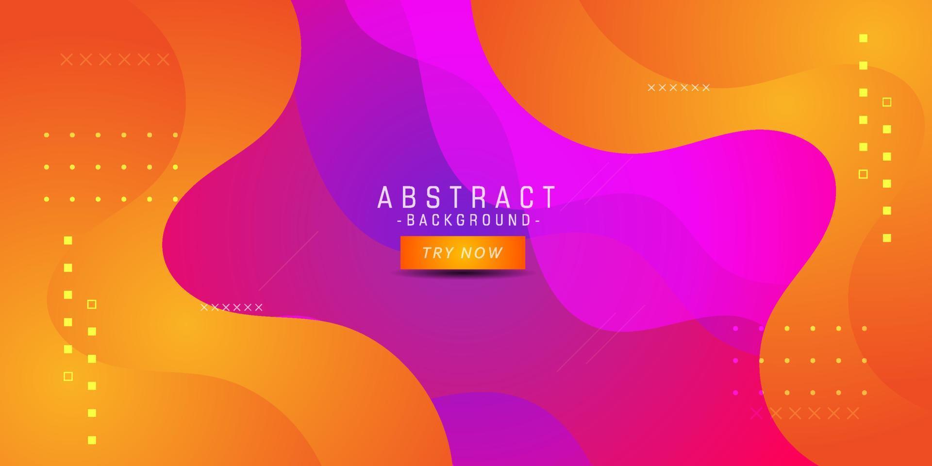 colorful abstract backcground with fluid design. yellow orange blue pink purple 3d concept. eps10 vector