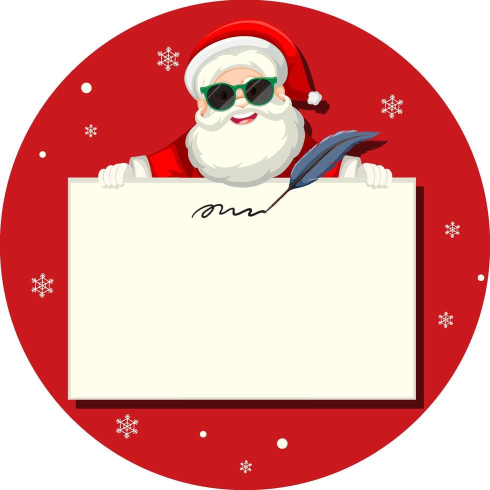 Santa Claus with empty board template vector