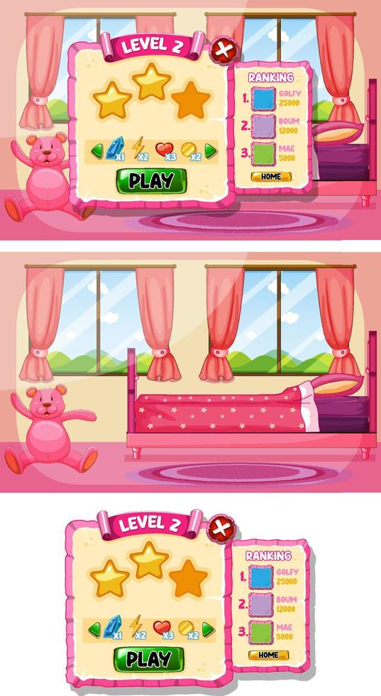 A game background template with elements vector