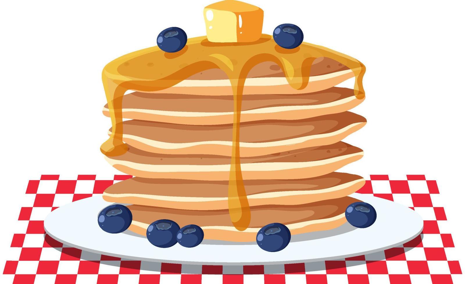 Blueberry pancake with melted butter vector