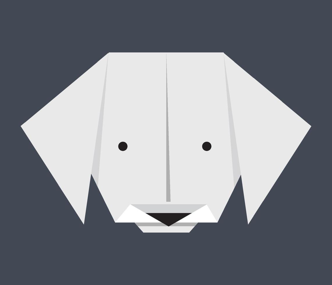 Simple dog origami on grey background vector