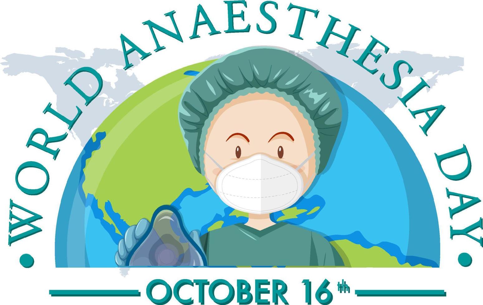 diseño de banner del día mundial de la anestesia vector