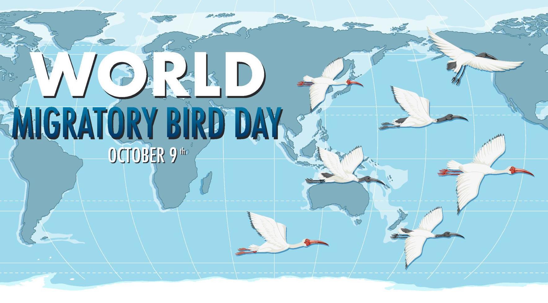 plantilla de banner del día mundial de las aves migratorias vector