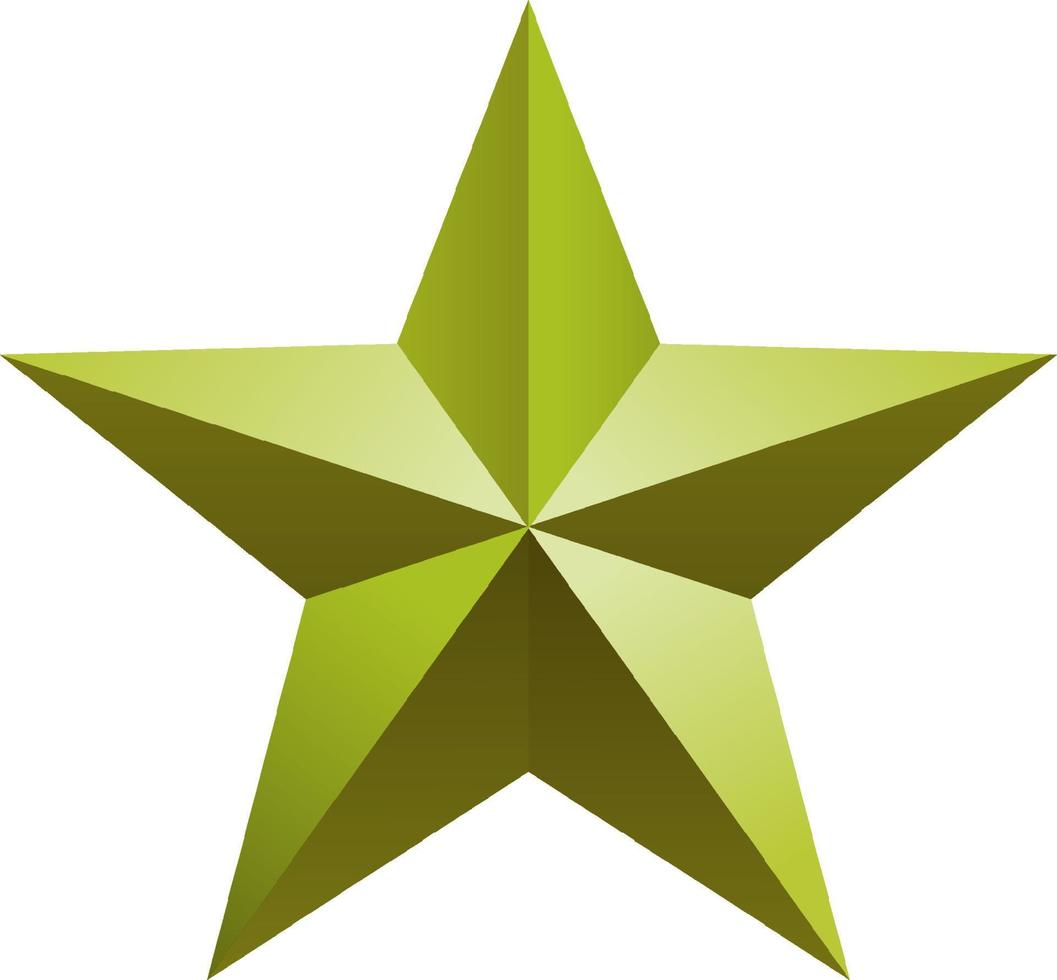 3D metal star isolated vector