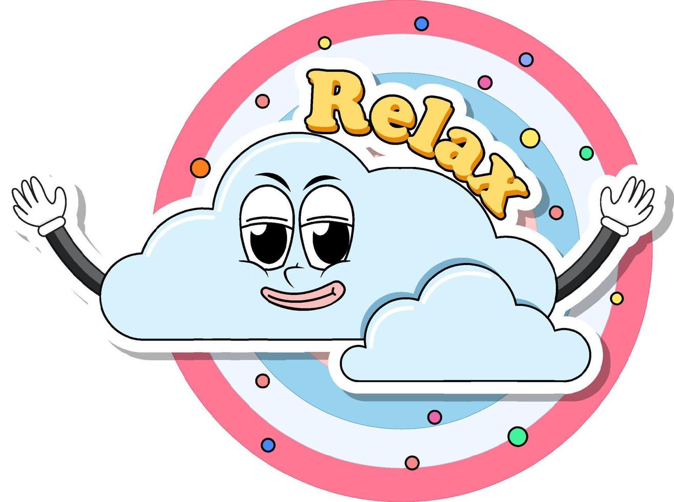 icono de nube con el texto relajarse vector