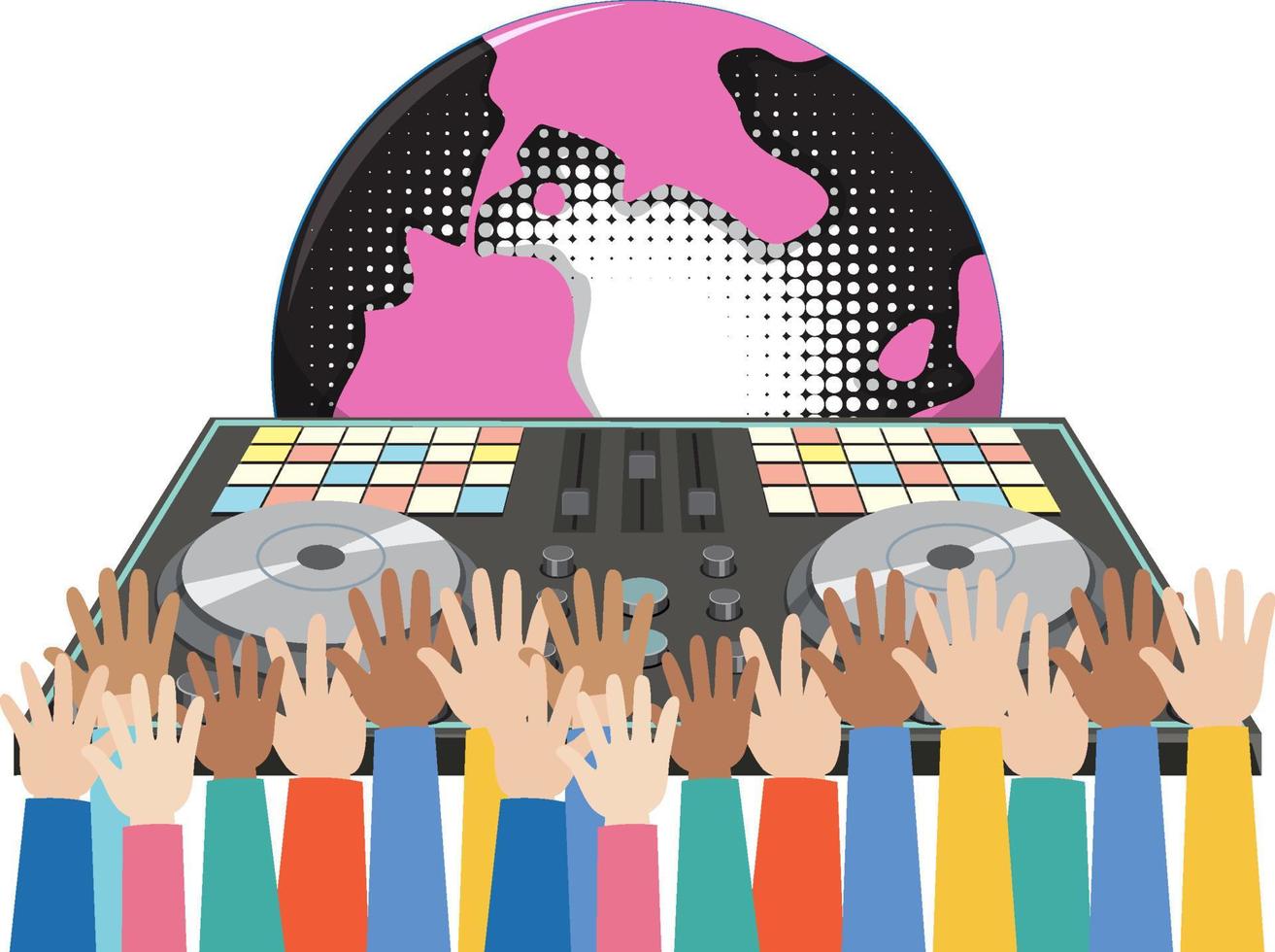 Music DJ controller icon on white background vector