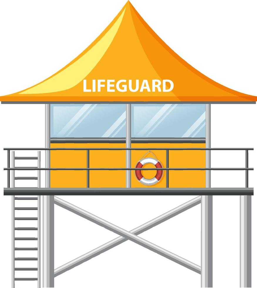 Beach lifeguard tower isolated vector