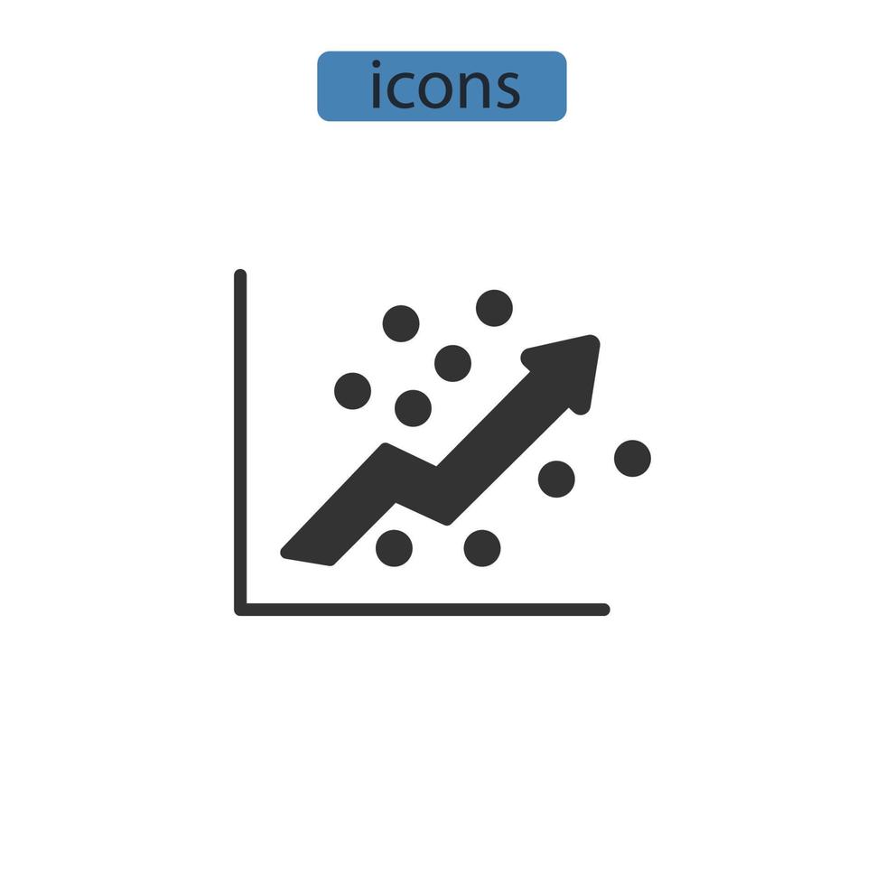 iconos de regresión lineal simbolizan elementos vectoriales para web de infografía vector