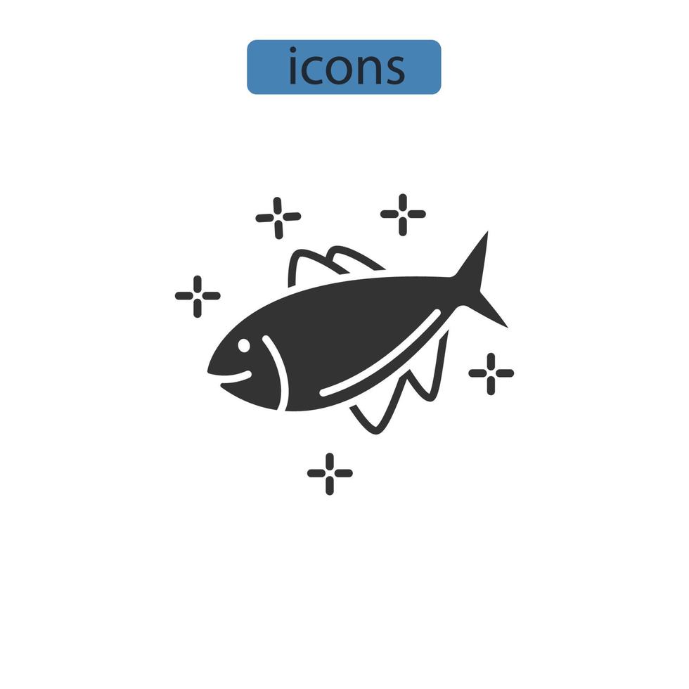 fish icons  symbol vector elements for infographic web