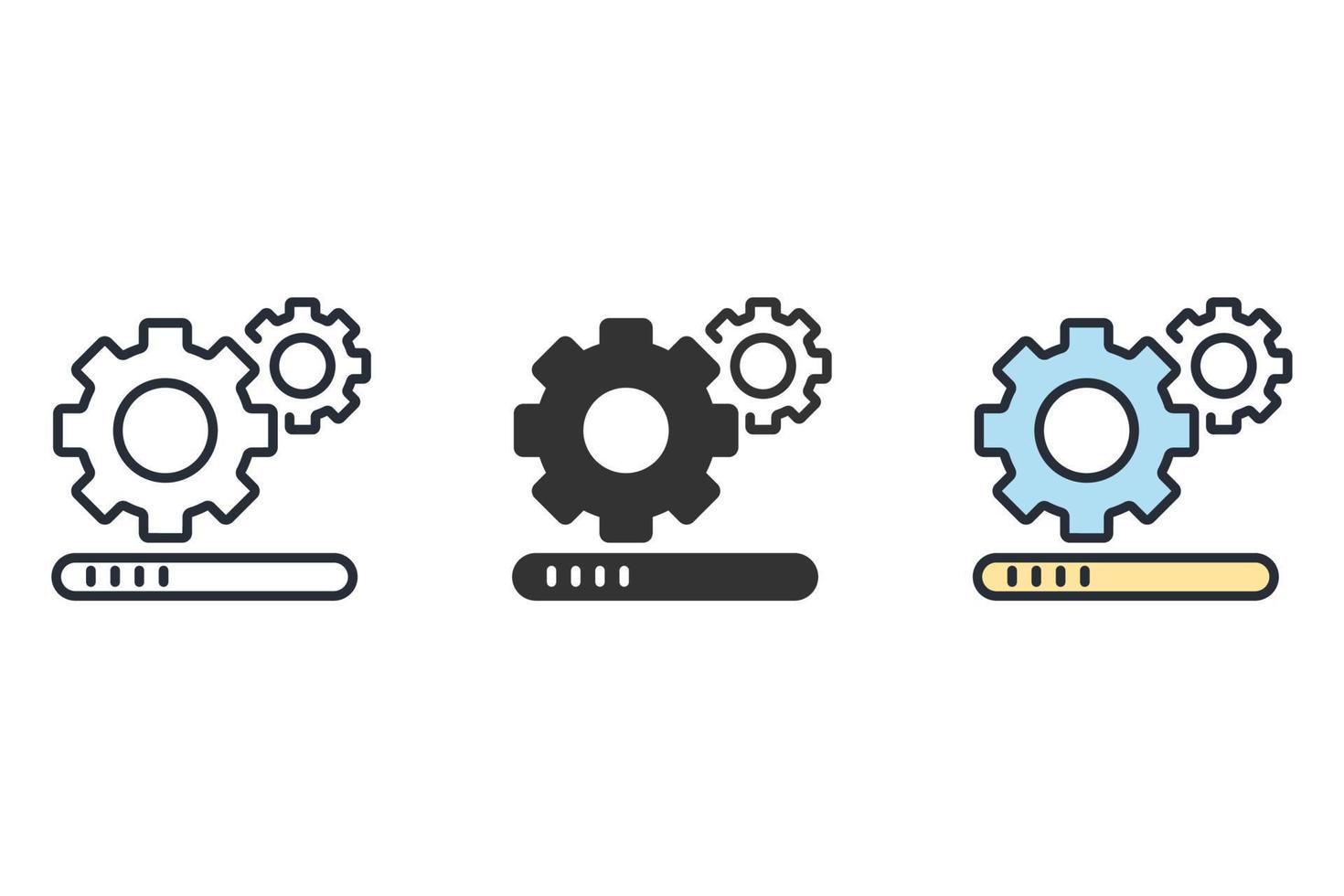 iconos de actualización de software simbolizan elementos vectoriales para web infográfico vector