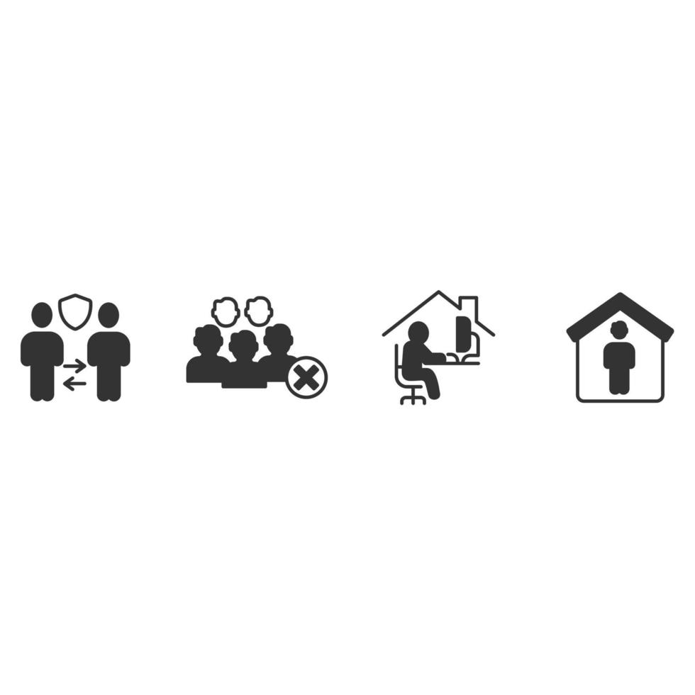 Social Distancing and physical distancing icons set . Social Distancing and physical distancing pack symbol vector elements for infographic web