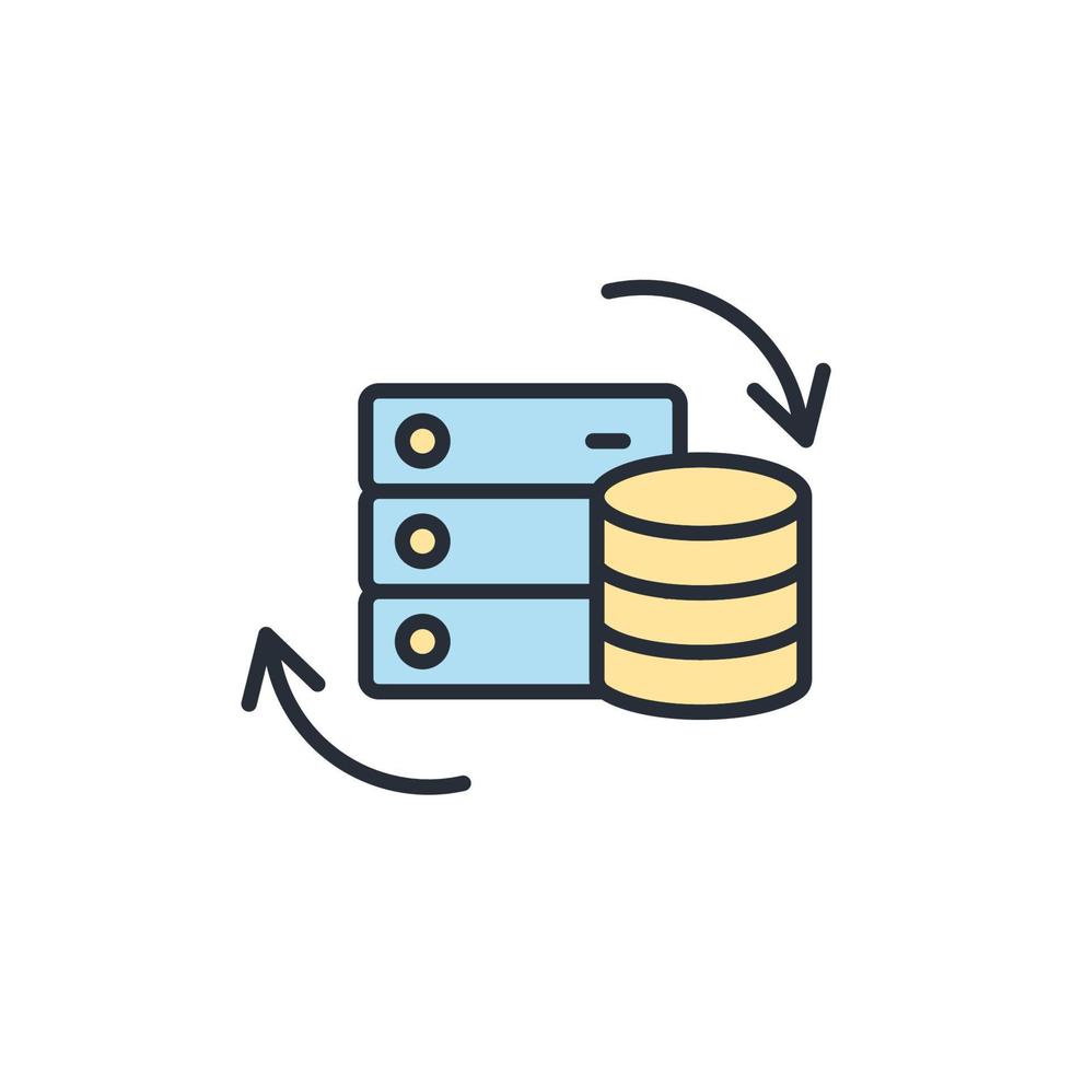 copia de seguridad de datos iconos símbolo elementos vectoriales para infografía web vector