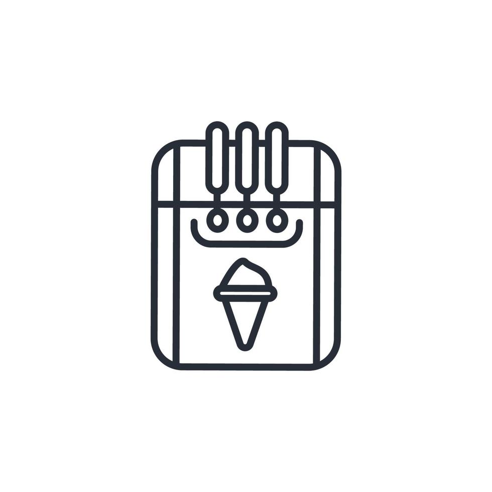 los iconos de la máquina de helados simbolizan los elementos vectoriales para la web infográfica vector