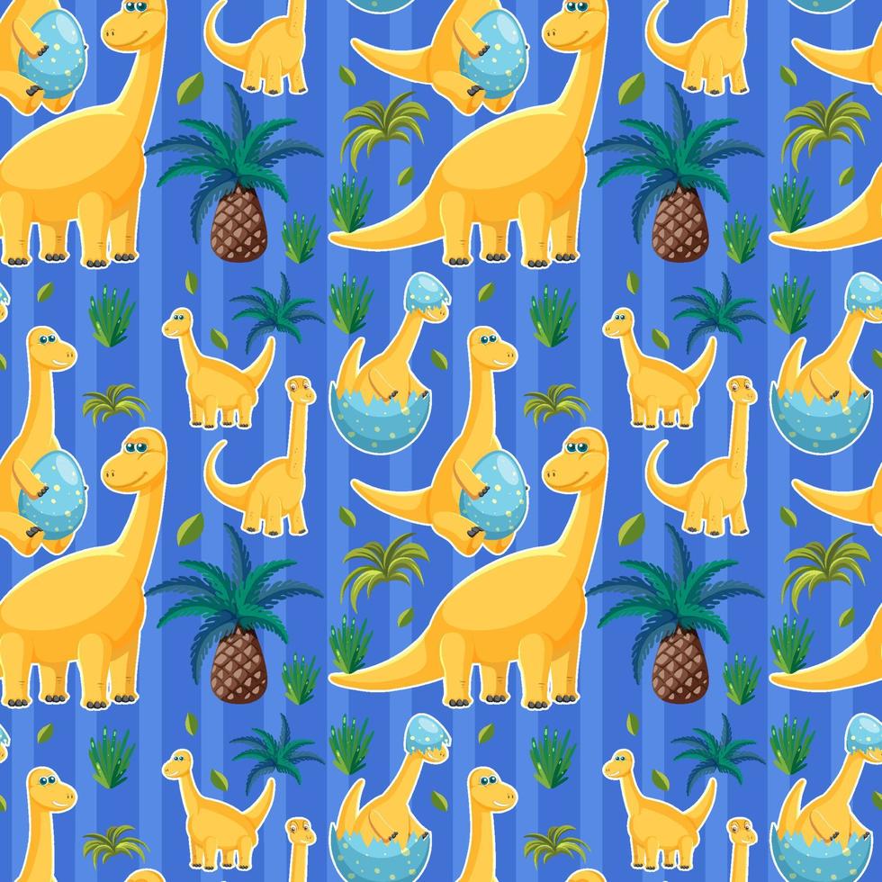 Cute dinosaur seamless pattern vector