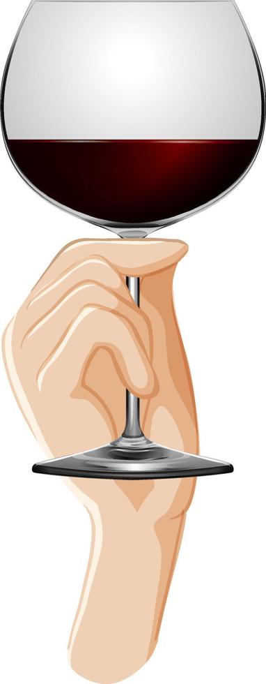 Hand holding wine glass vector