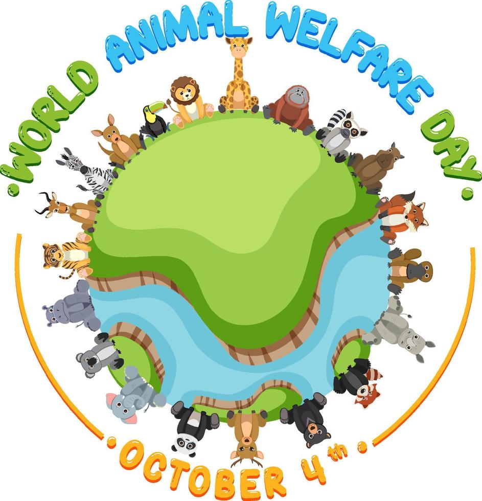 World Animal Welfare Day Concept Vector