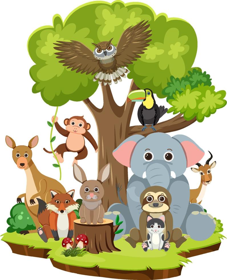  animales salvajes en estilo de dibujos animados   Vector en Vecteezy