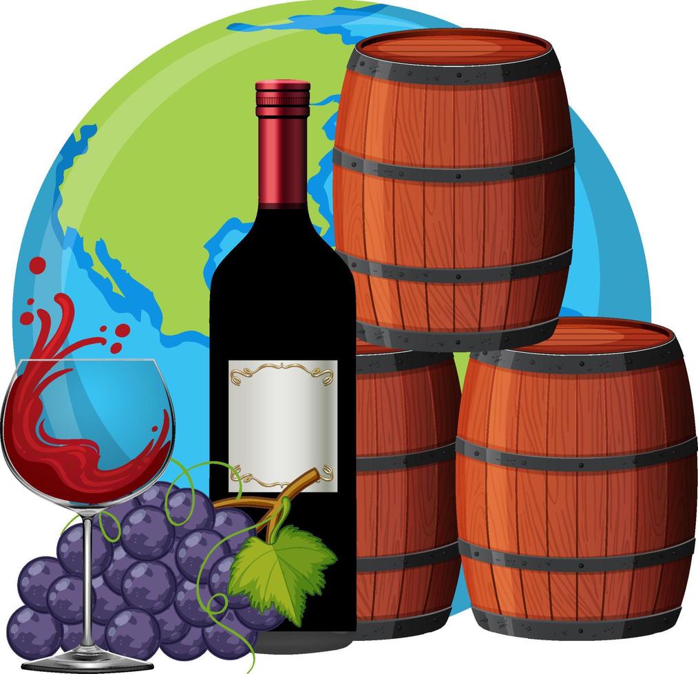 Drinking red wine concept vector