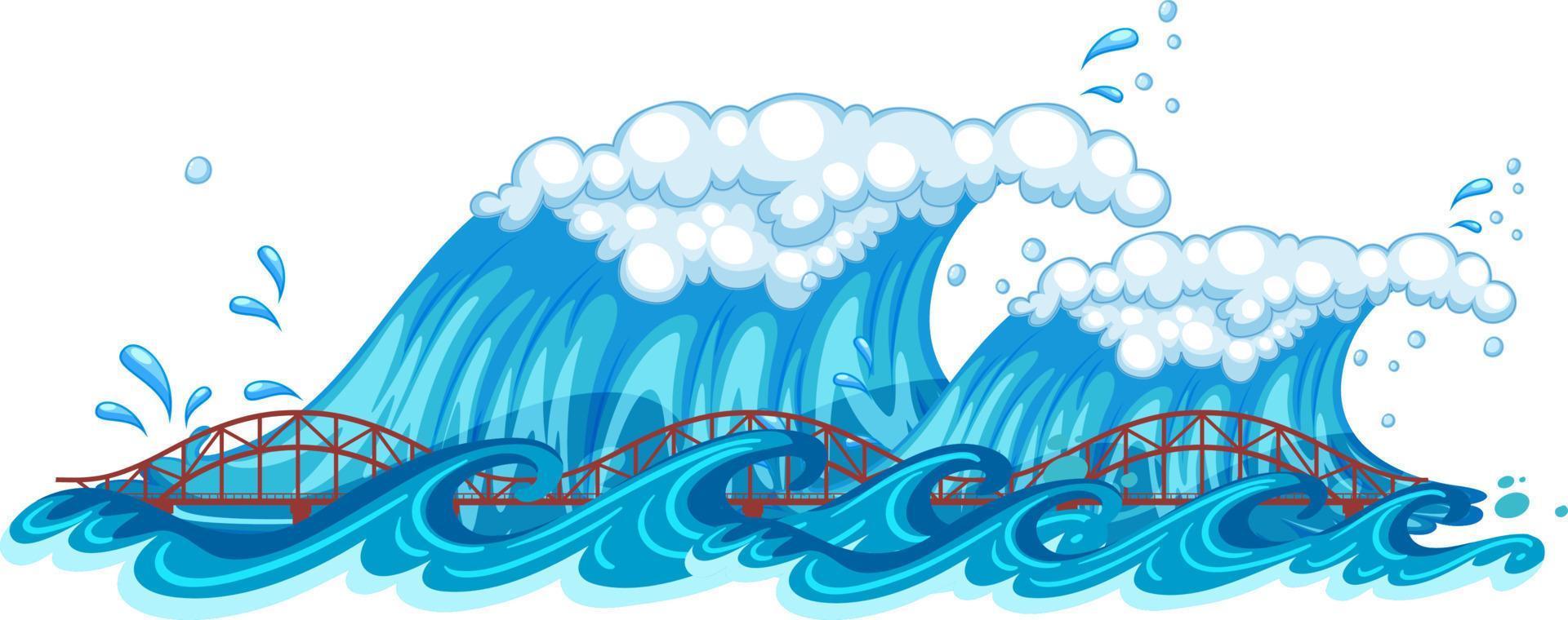 Bridge destroyed by ocean wave vector