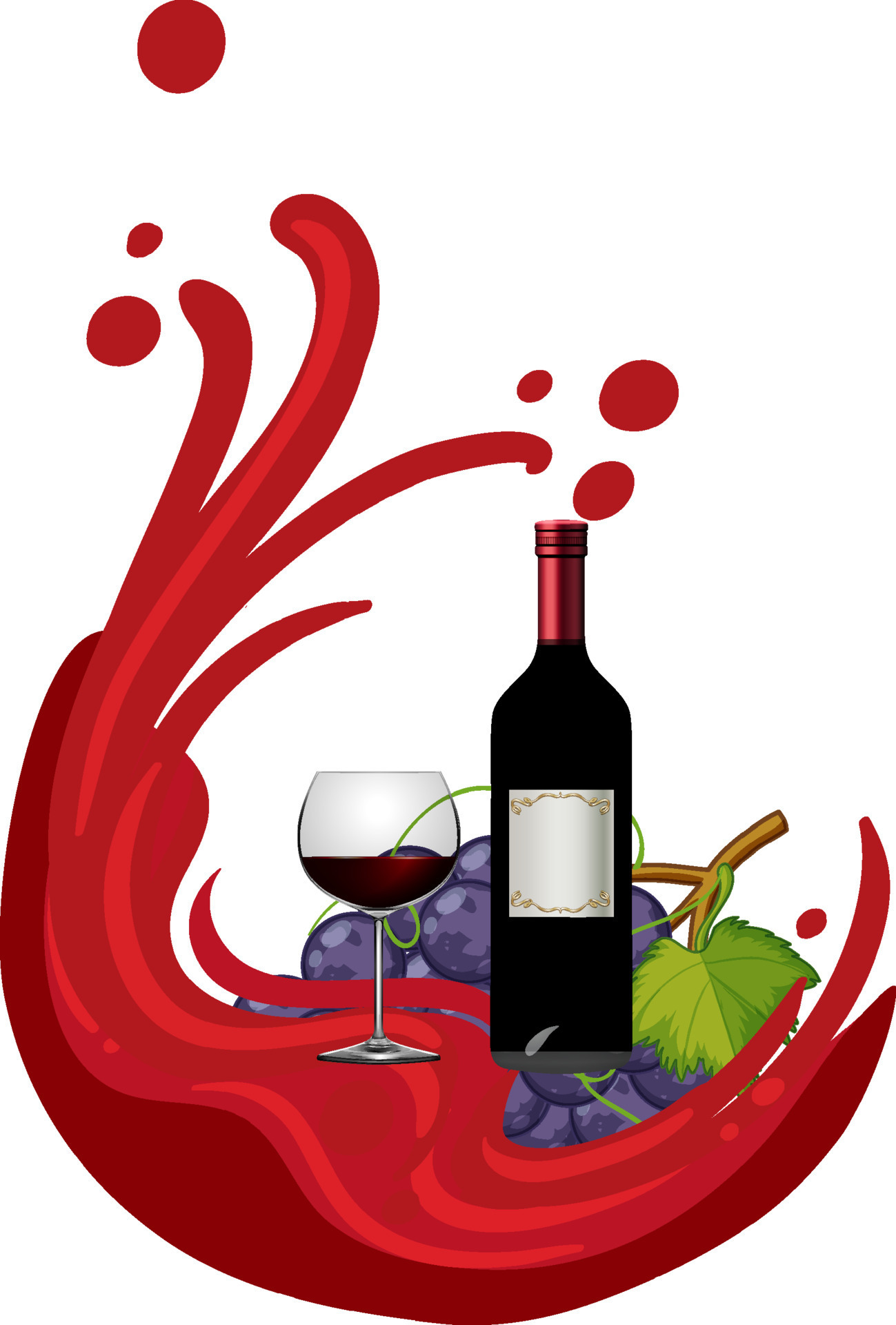 Drinking red wine concept vector 10519528 Vector Art at Vecteezy