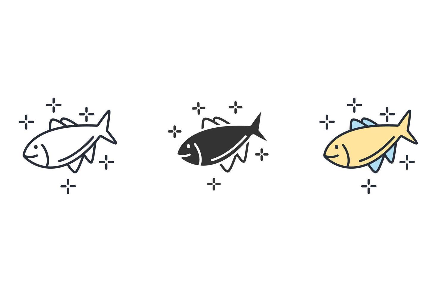 iconos de peces símbolo elementos vectoriales para web infográfico vector