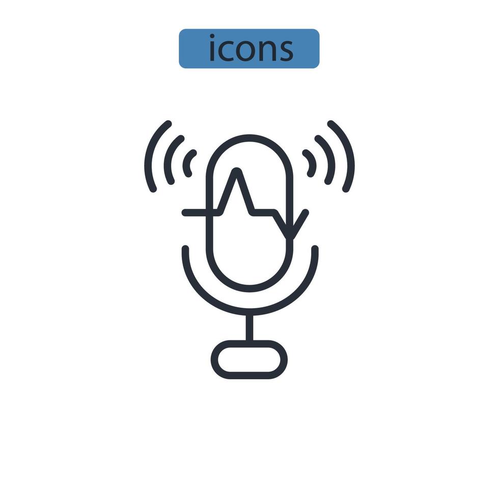 iconos de reconocimiento de voz símbolo elementos vectoriales para web infográfico vector