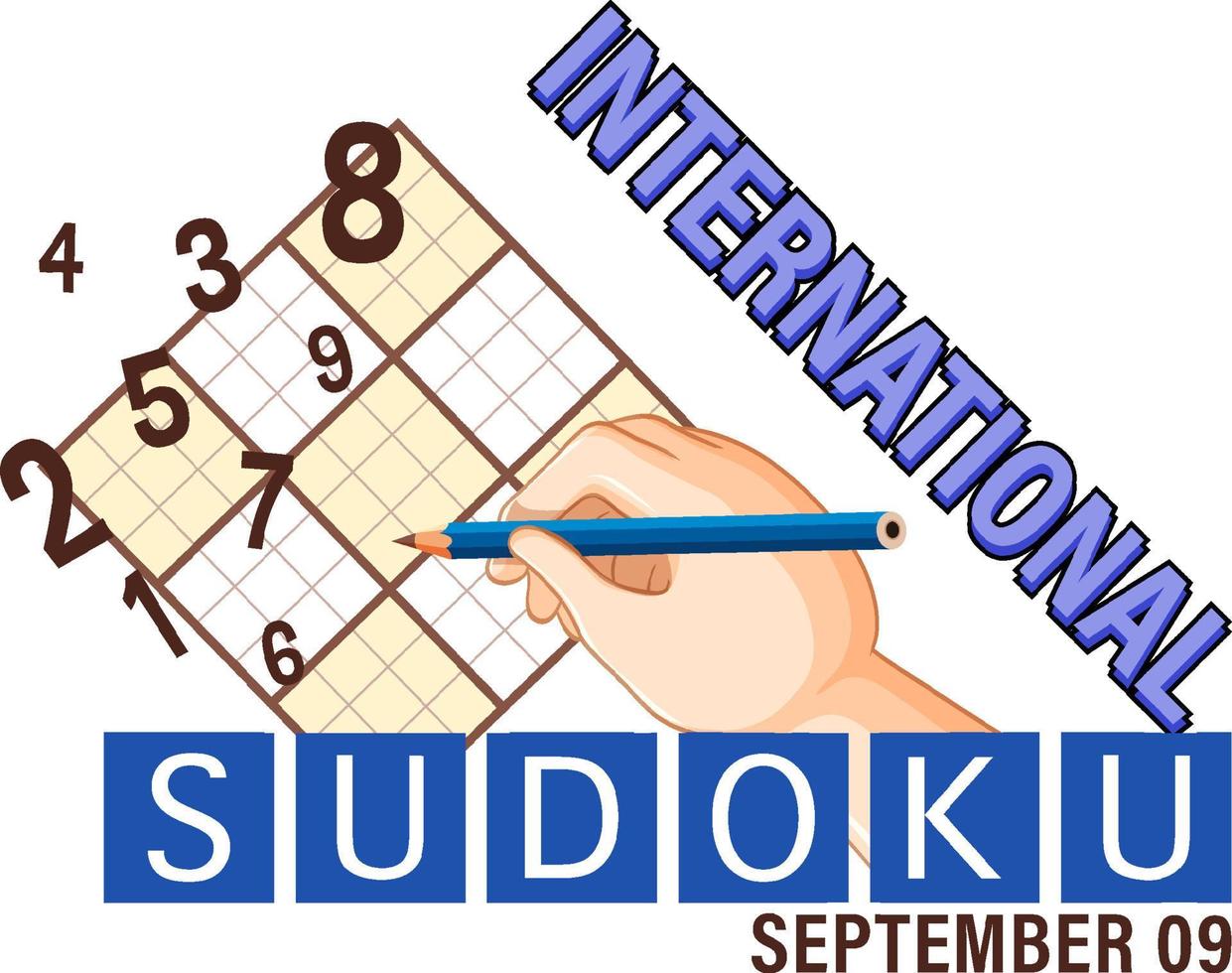 diseño de banner del día internacional del sudoku vector