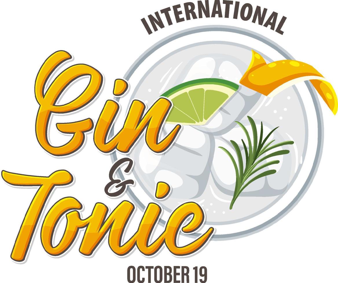 diseño de banner del día internacional del gin tonic vector