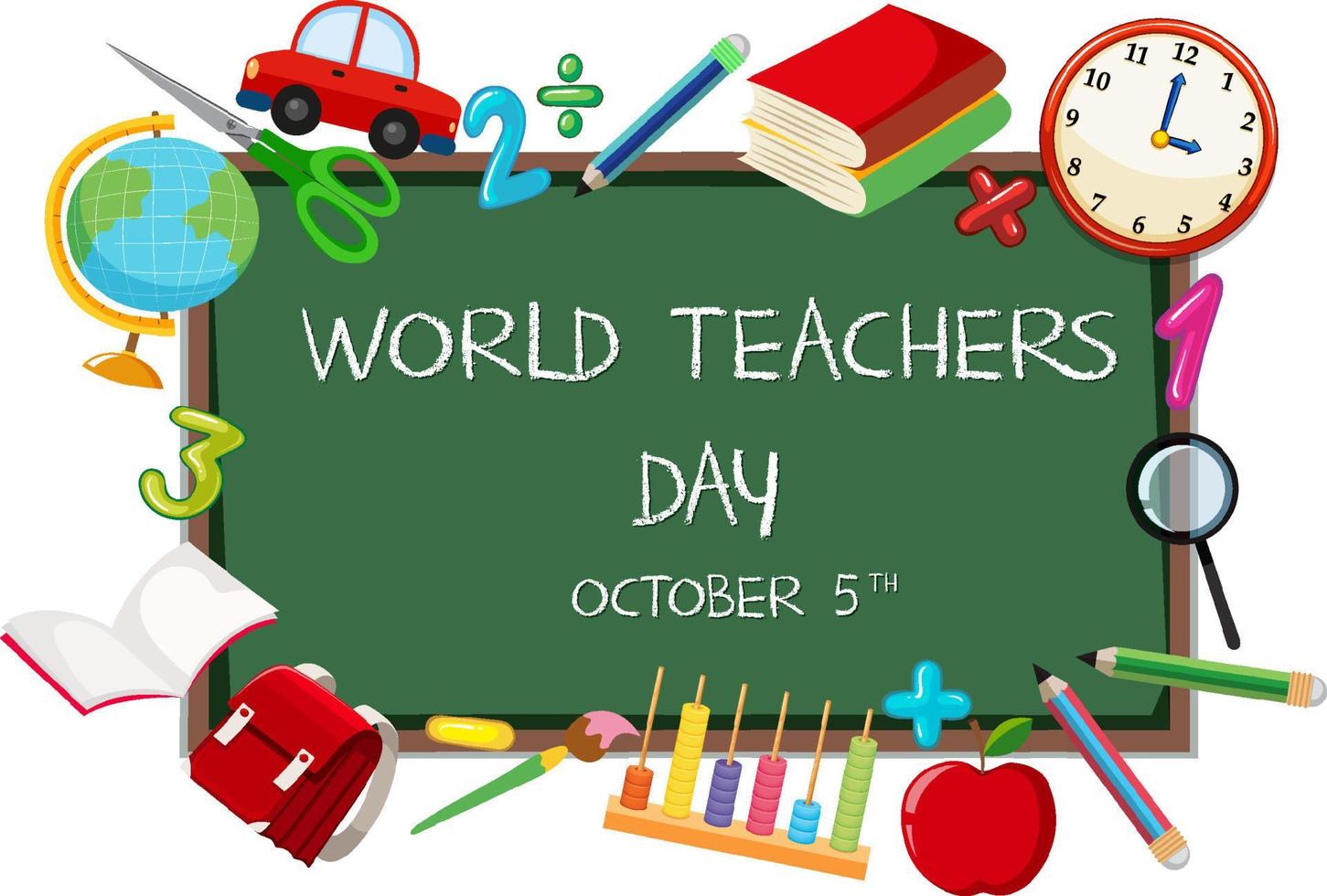 World Teachers Day Poster Design vector