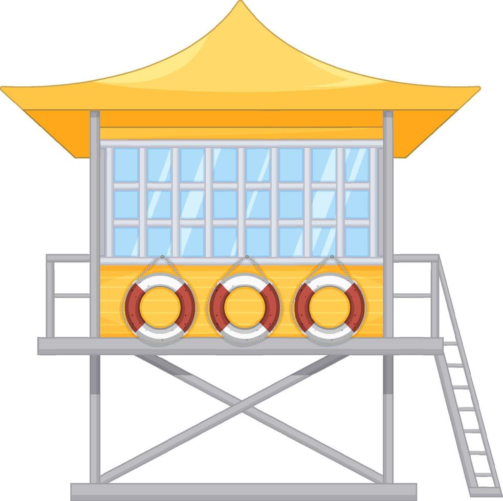 Beach lifeguard tower isolated vector