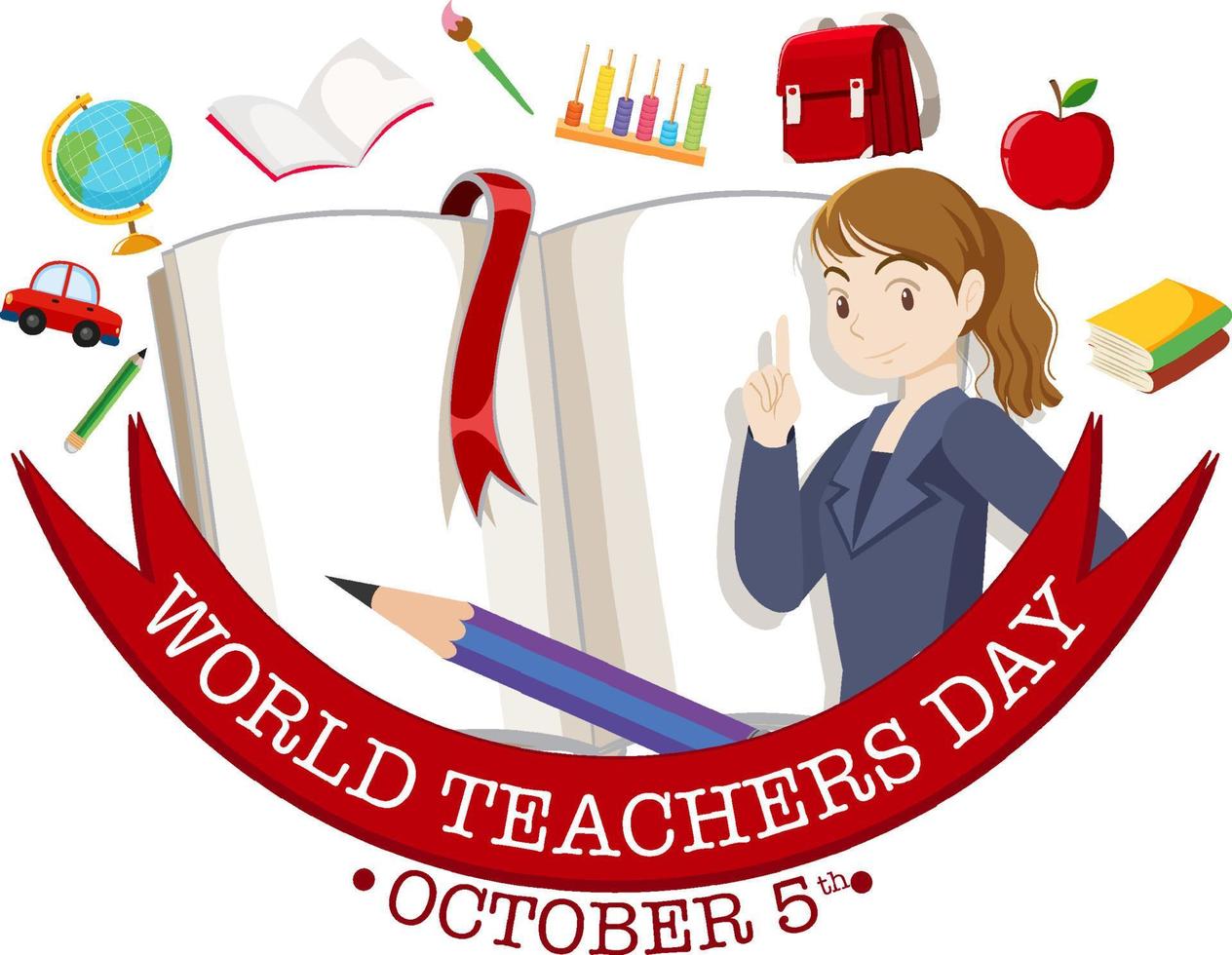 World Teachers Day Poster Design vector