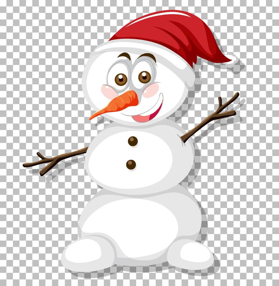 Snowman on grid background vector