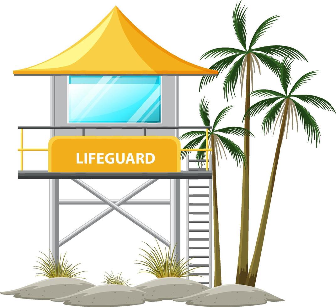 Beach lifeguard tower isolated vector