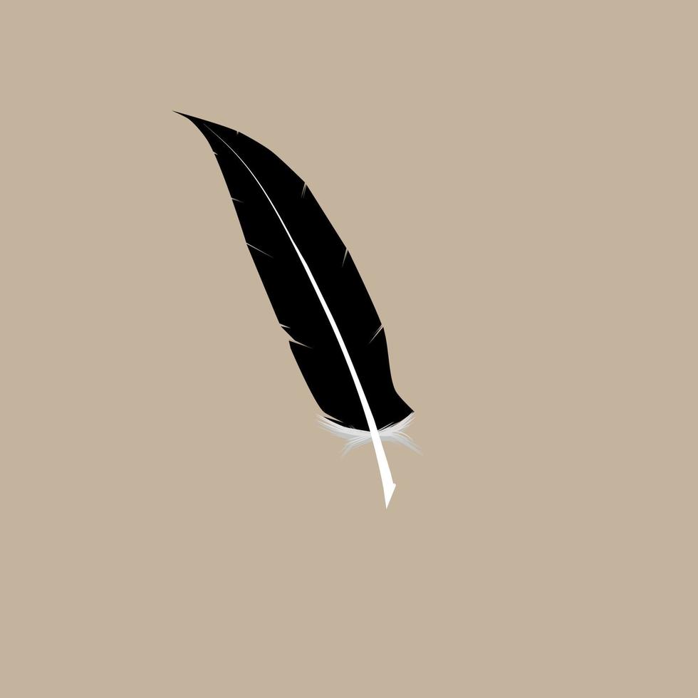 quill pen vector on brown background