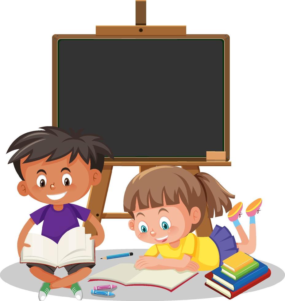 Student with blackboard banner vector